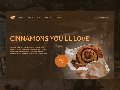 Design concept food brown cafe cinnamons concept food photoshop ui