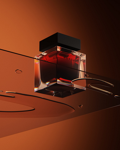 Narciso Rodriguez parfum fake commercial shots 3d 3d product rendering advertising aesthetic branding dark mode glass maxon cinema 4d parfume redshift