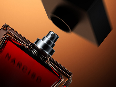 Narciso Rodriguez parfum fake commercial shots 3d 3d product rendering advertising aesthetic branding dark mode glass maxon cinema 4d parfume redshift