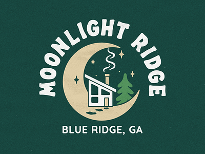 Moonlight Ridge airbnb branding commission design distressed graphic design handdrawn illustration logo outdoors rental vector wild