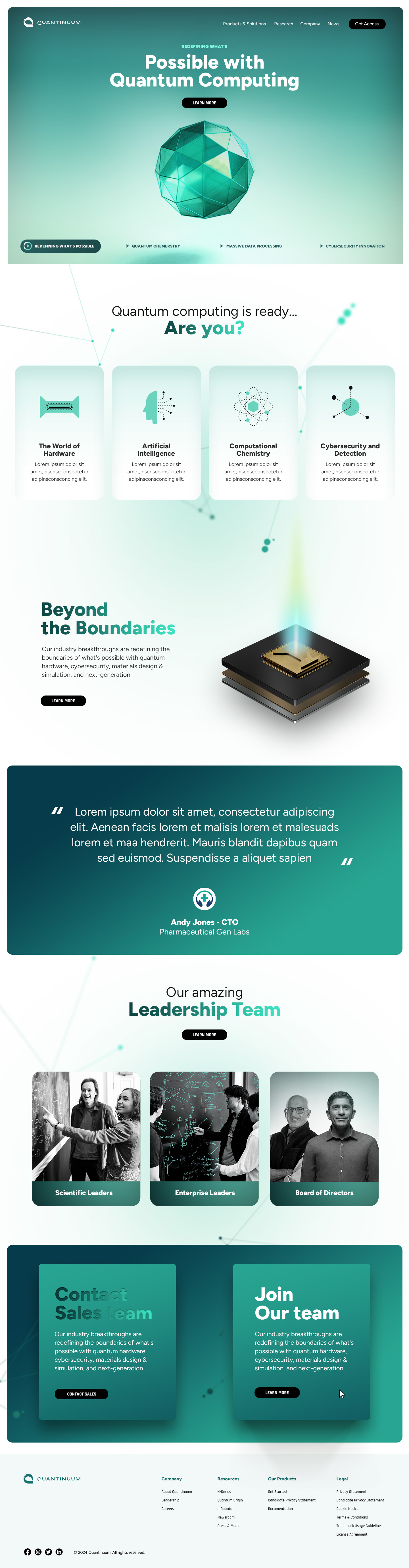 Quantinuum Web Redesign web design