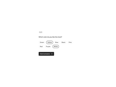 Survey answers button cta customer design exploration figma form light mode minimal next options product design questions selection send survey ui ux web web design