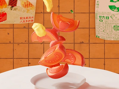 Cooking Chinese Food 3d 3d animation 3d design 3d illustration 3d modeling animation art animation showcase blender cgi food chinese food digital art digital illustration egg food animation food graphics food scene gif motion graphics tomato visual storytelling