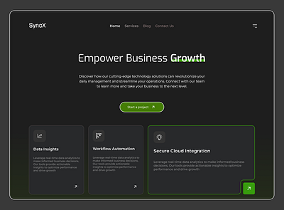 SyncX Business Solutions Landing Page ui web design