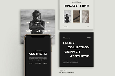 Aesthetic Instagram Templates VIII aesthetic instagram aesthetic templates blogger templates branding canva bundle canva instagram influencer instagram post canva instagram stories social media pack