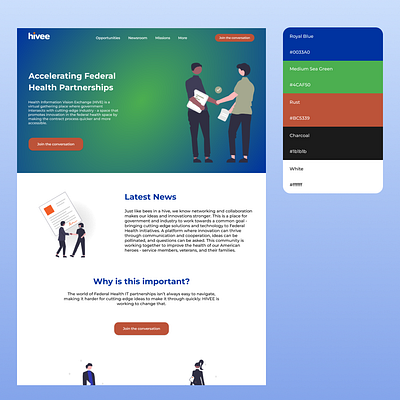 HIVEE (Health Website) federal government figma government health website landing page ui uidesign uiux uiuxdesign web design website website design