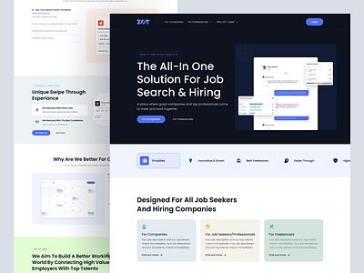 Job Finder Landing Page freelance landing page freelance market freelance platform freelancer hire platform hiring platform job finder job platform job portal job seeker landing page landing page design saas website