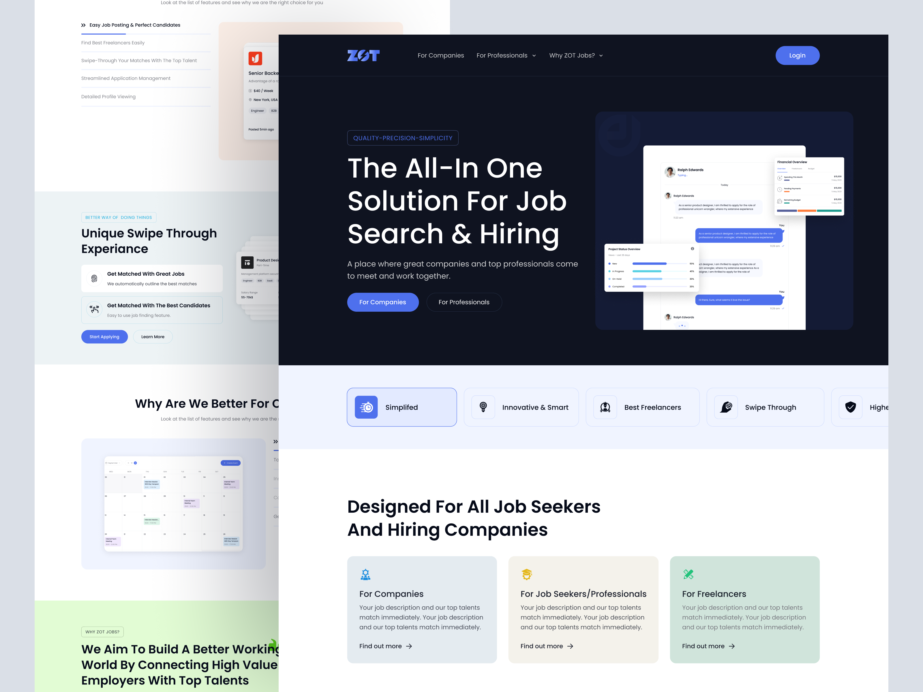 Example of Job Finder Landing Page