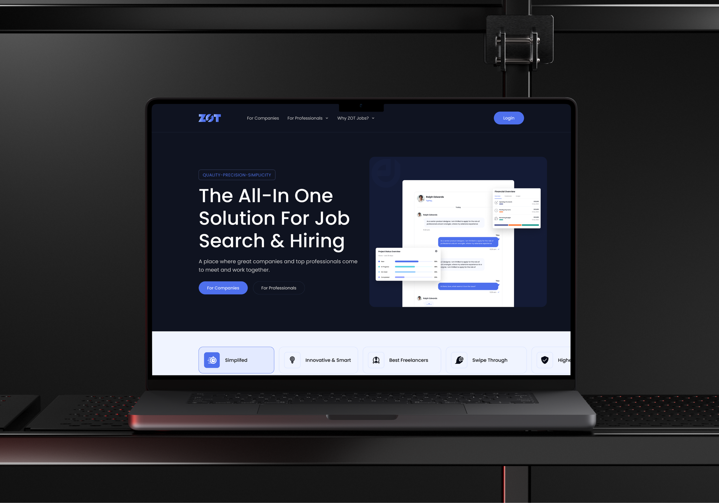Example of Job Finder Landing Page