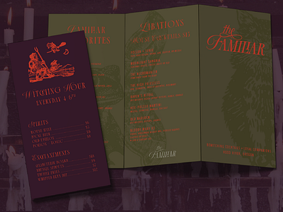 The Familiar - Witchy Bar Menu brand branding halloween logo restaurant witch witchy