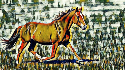 Galloping horse animal digital art farm animal galloping horse trotting