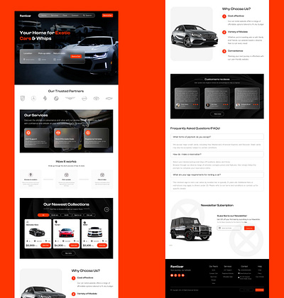 Car rental landing page UI design carrentalwebsite landingpage prototype ui ux website webui