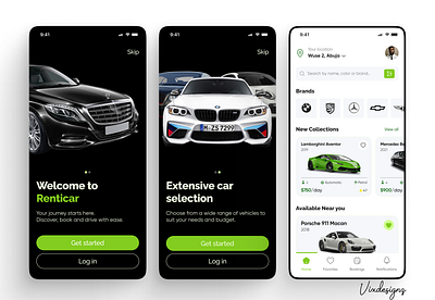 Car rental mobile app design. Onboarding and Homescreen car rental app home screen mobile design onboarding ui uiux ux strategy