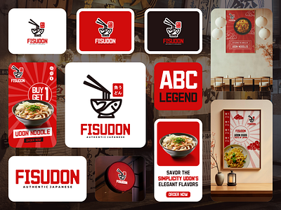 Fisudon Logo Design brand branding design fish food graphic design inspiration japan logo modern noodle ramen vector