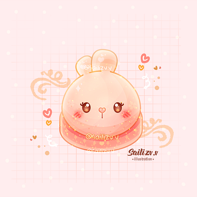 Tarta Rabbit by sailizv.v adorable adorable lovely artwork concept creative cute art design digitalart illustration