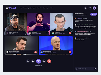Community Call with AR Filter blockchain crypto design ui web3