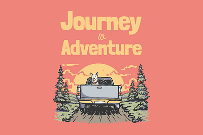 The Dog’s Adventure Journey apparel design graphic design hand drawn illustration sticker vintage illustration