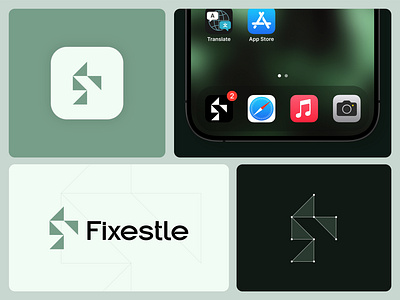 Fixestle Branding app icon brand identity branding creative logo fixestle logo design minimal logo