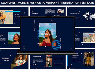 Swatches - Modern Fashion Presentation Template branding business clean creative design elegant fashion modern powerpoint presentation swatches template