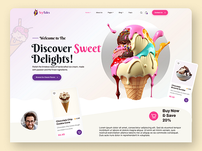 IcyTales - Modern Ice Cream Shop Website Template layout showcase