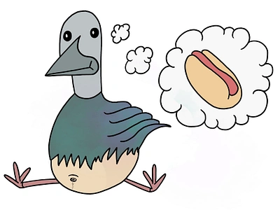 Bread Belly Birdie belly birds hotdogs illustration