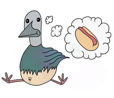 Bread Belly Birdie belly birds hotdogs illustration