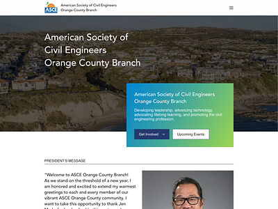 ASCE OC Branch Website Redesign (2024) branding landing page redesign ui ux web website