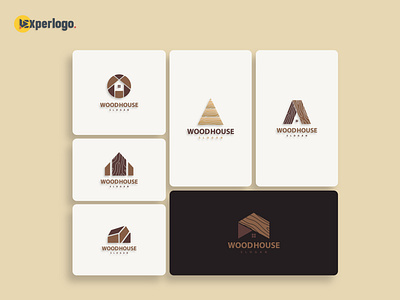 Wood house vector logo design