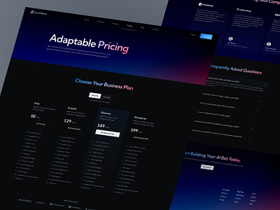 SynthMind - AI Web3 Bot Business & Technology Startup - Pricing ai ai chatbot business chatbot clean dark dark theme figma gradient landing page price pricing starup tech technology template ui ux web design website