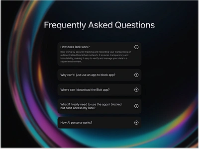 Clean and User-Friendly FAQ Interface app clean design daily ui design faq faq section frequently asked questions gradient interactive interface landing landing page minimalist modern tech typography ui ui design ux website