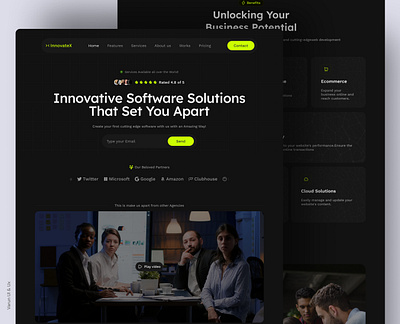 InnovateX Agency Website agency website color theory concept dark mode design figma landing page responsive software ui webpage website