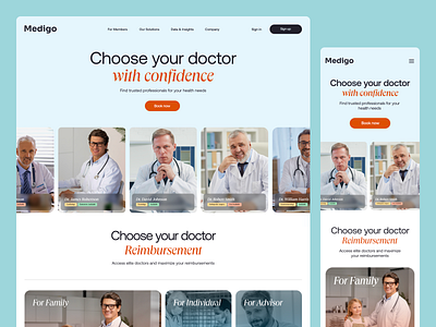 Medigo Health Care Website design doctor health health care health tracking healthcare hospital landing page medical medical care medicine modern project science service ui web web design webdesign website