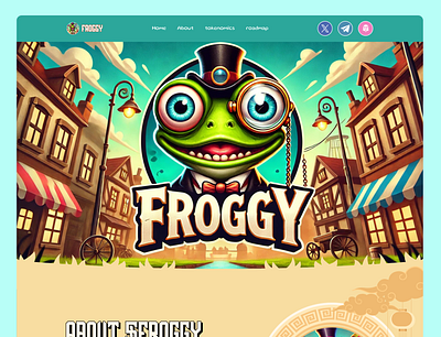 Froggy Pepe Fan Token Meme coin website fan token meme froggy funny characters mem meme meme coin meme coin design meme coin website pepe pepe coin token meme