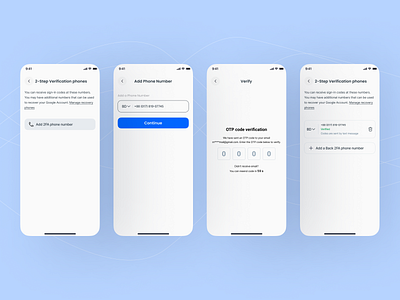 2 Step verification app UI/UX Design 2fa screen app baking branding design logo minimal screen sercuirity ui uiux design ux verification