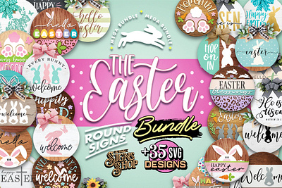 35 Easter Door Signs Bundle SPRING SVG BEST SELLER 3d animation branding graphic design logo motion graphics ui