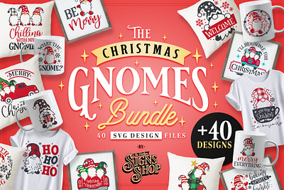 40 MEGA Gnomes Bundle BEST SELLER Christmas SVG 3d animation branding graphic design logo motion graphics ui