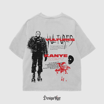 Kanye West Streetwear T Shirt Design apparel brand branding clothing fashion fashion brand illustration kanye west oversized t shirt design streetwear design tshirt design vector vultured