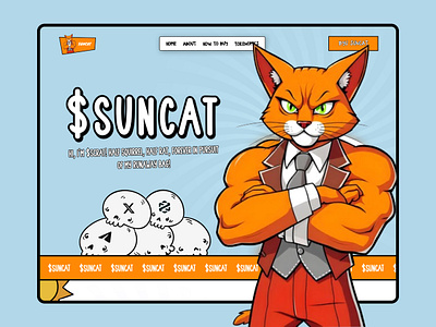 $SUNCAT - MEME COIN coin crypto landing page crypto meme cryptocurrency design landing page meme meme coin meme design meme token meme website pepe presale token token landing page trend tron web design