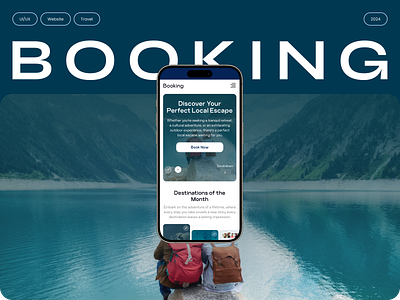 Booking - Travel Landing Page Website Design adventure booking booking app destinations explore flight hotel landing page product design tourism travel agency travel app travel landing page travel services travelliing trip uiux vacation web design website