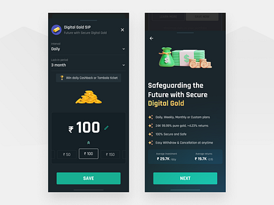 Digital Gold Saving Mobile App | UI adobexd android branding design figma illustration ui user experience user interface ux