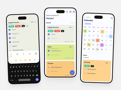 To Do App UI: "Tasky" app ui calendar calendar ui checklist colorful ui empty state flat ui modern ui not taking not taking app ui note note app note ui on boarding onboarding ui reminder serach ui to do ui