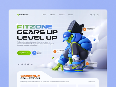 FitZone - eCommerce Sportswear Store Website adidas clothe ecommerce fashion homepage light minimal modern nike online shop shop shopify sport sportswear store trend ui uiux ux website