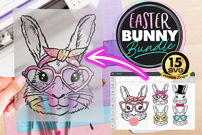 Easter Bunny Bundle BUNNY SVG BEST SELLER animation graphic design logo ui