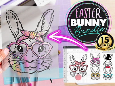 Easter Bunny Bundle BUNNY SVG BEST SELLER animation graphic design logo ui