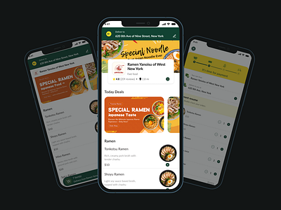 Food Delivery Mobile App: Merchant Detail design typography ui ux vector