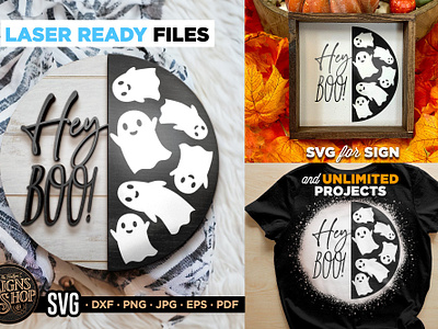 Halloween Hey boo Ghosts Halloween SVG Round 3d animation graphic design logo motion graphics ui