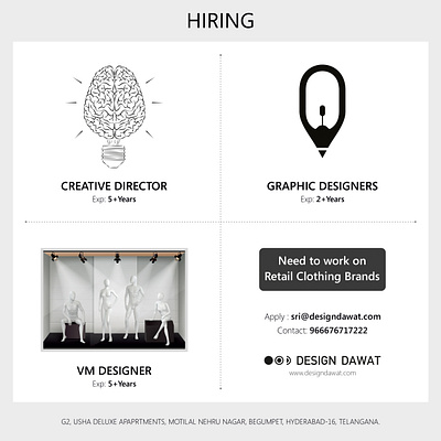 Career Opportunities at Design Dawat! creative directors designer hiring