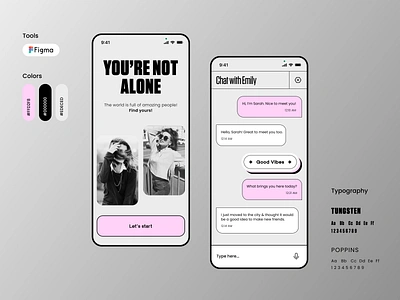 Sleek & User-Friendly Dating Chat App UI UX Design branding chatapp creative daily shots datingapp dribbble figma interactiveui minimalistdesign seamlessux smartmatchmaking ui uidesign uiux userexperience