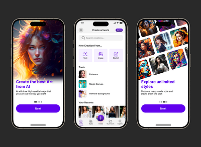 AI Image Generator App Design ai ai art generator app design ai image generator app app app design generator app image generator ui ui kits uiux design