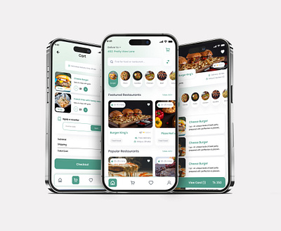 Foodie - Home, Restaurant, & Add to Cart Pages add to cart application design cart checkout page food food application food home page foodie home page minimal mobile app restaurant restaurant app ui ui design user interface desgin ux design